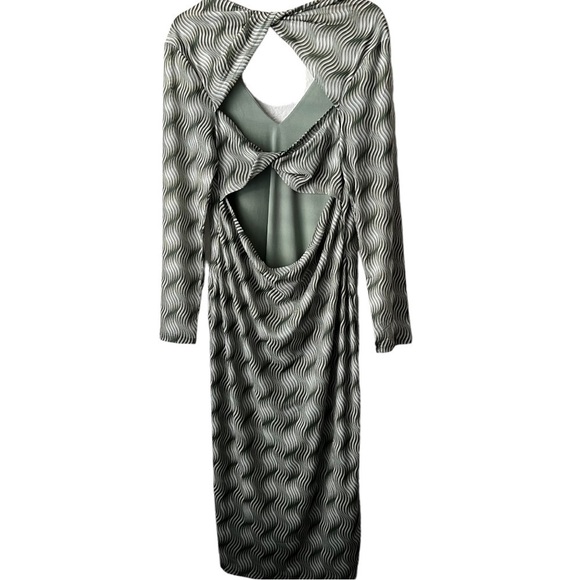 Eloquii new with tags 🏷️Green Mesh Twist Back Dress Size:18 - Picture 10 of 15